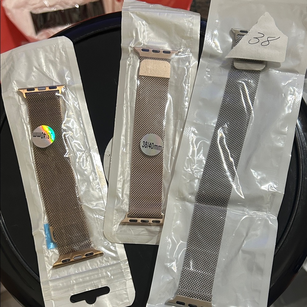 Stainless Steel Mesh Watch Band for Apple Watch’s 38-41mm set of 3